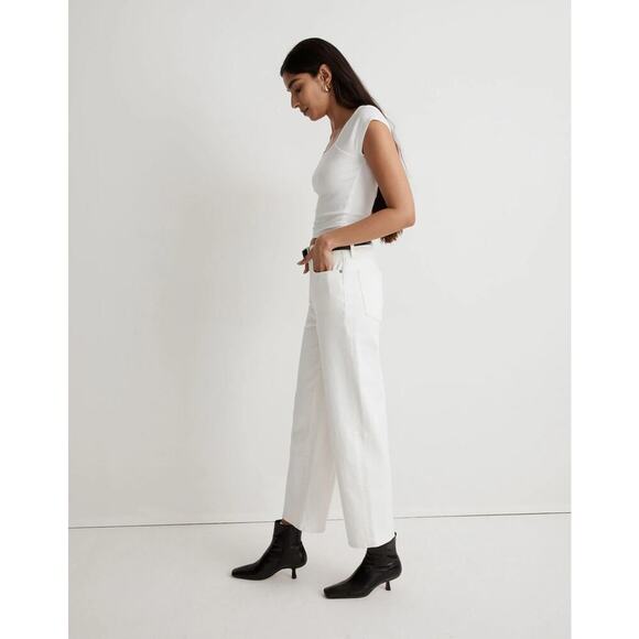NWT Madewell The Petite Perfect Vintage Wide-Leg Crop Jean | Tile White | SZ 31P - Picture 2 of 12